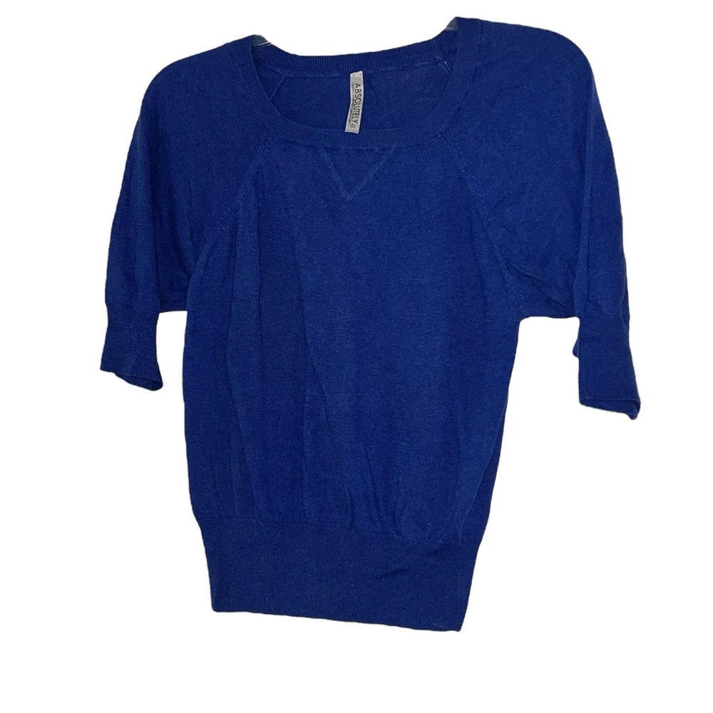 Absolutely Creative Worldwide Vintage 100% Cotton Blue Crew Neck light Sweater S